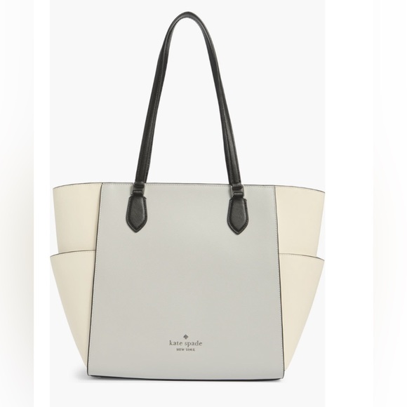 kate spade Elegant Gray and Cream Madison Laptop Tote bag